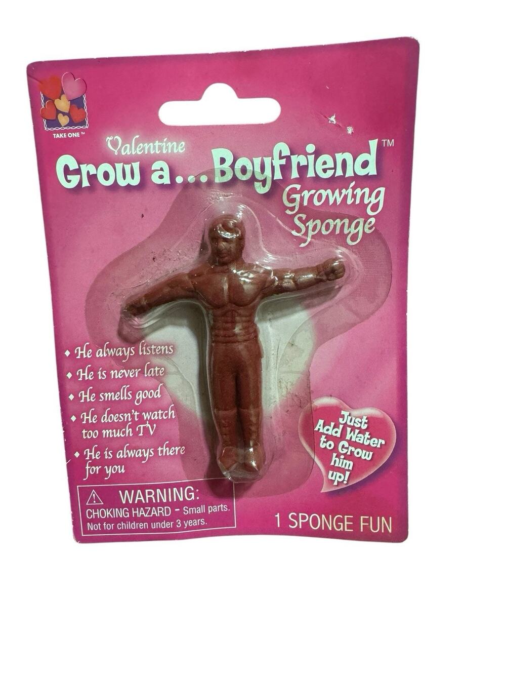 Grow A Boyfriend Growing Sponge Gag Gift Novelty Stocking Stuffer